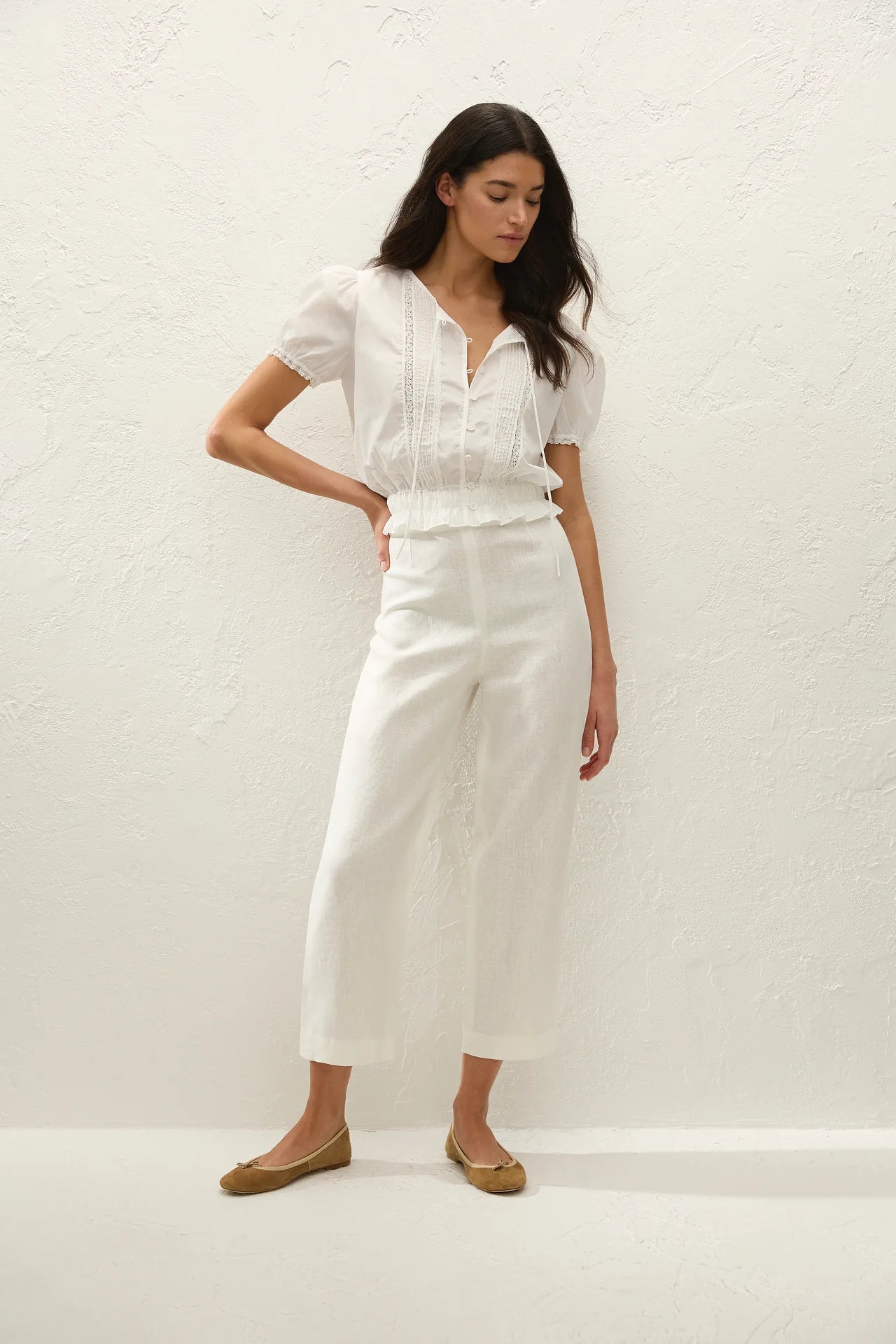 Fiora Blouse Fresco Lace - White