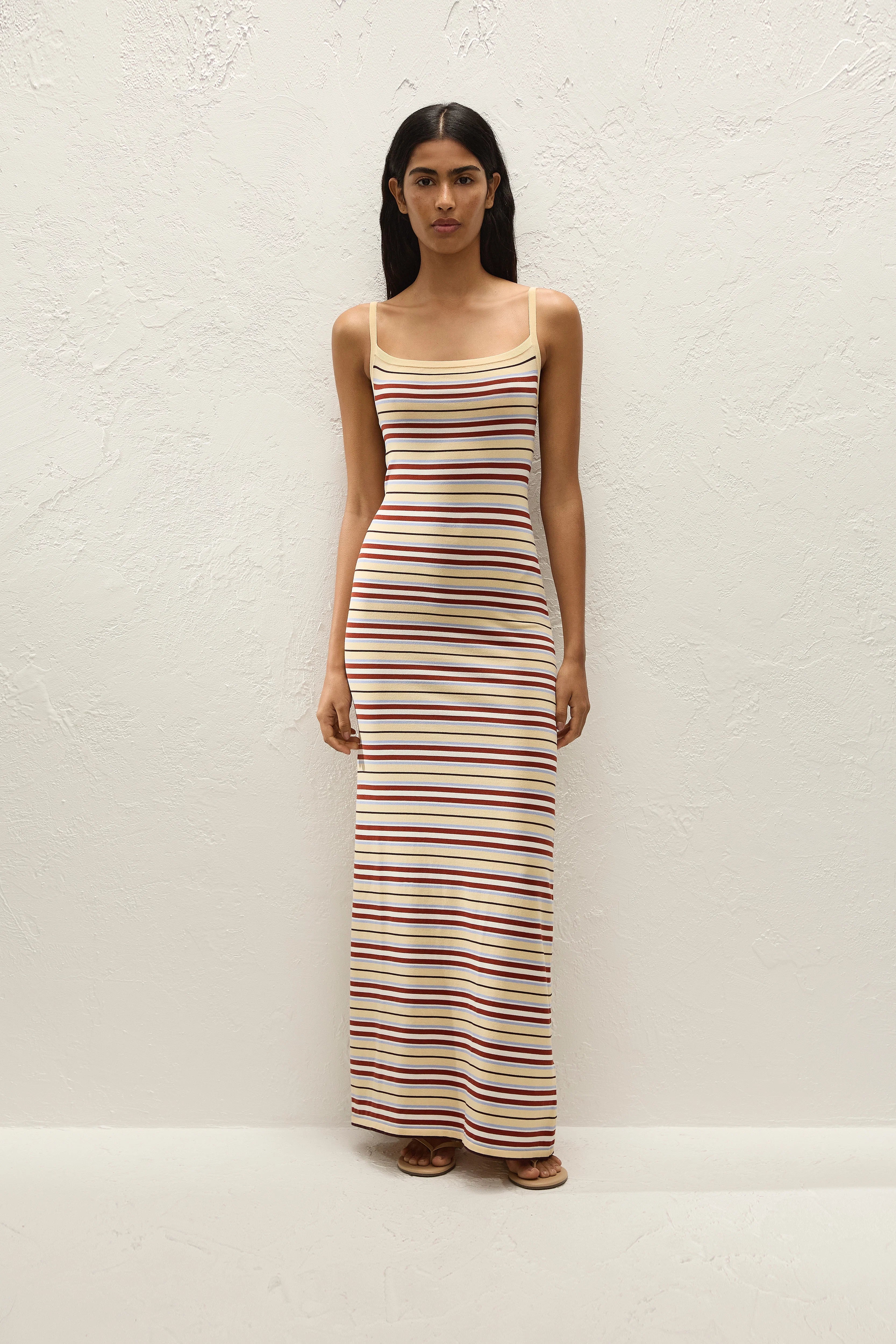 Doris Midi Dress Cila Stripe Butter