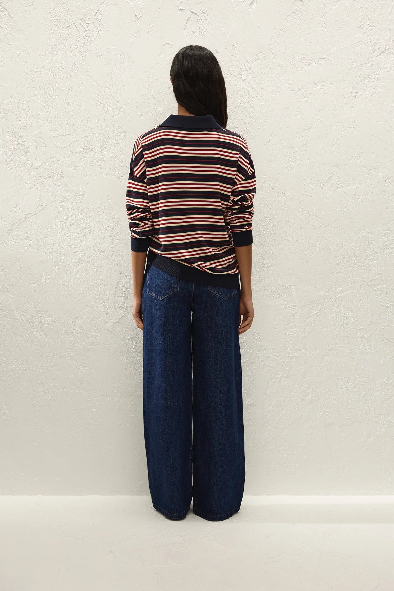 Harlow Oversized Polo Cila Stripe Navy