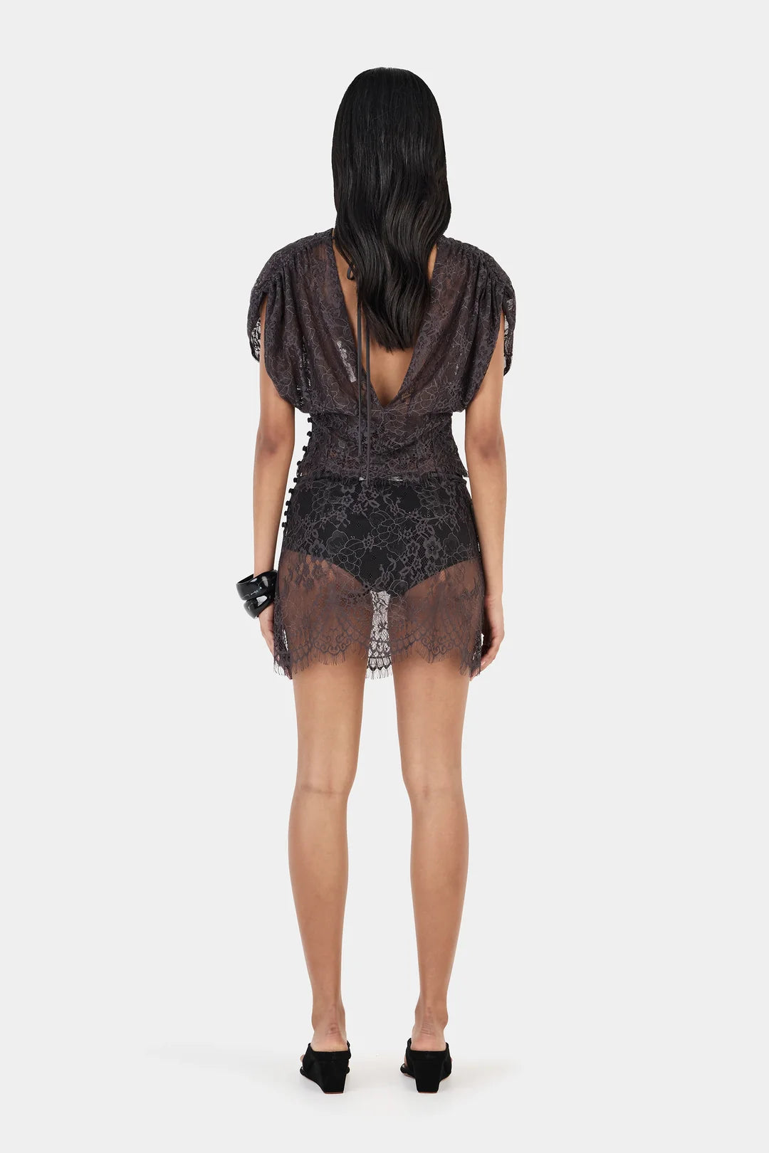 Ruby Lace Top Charcoal
