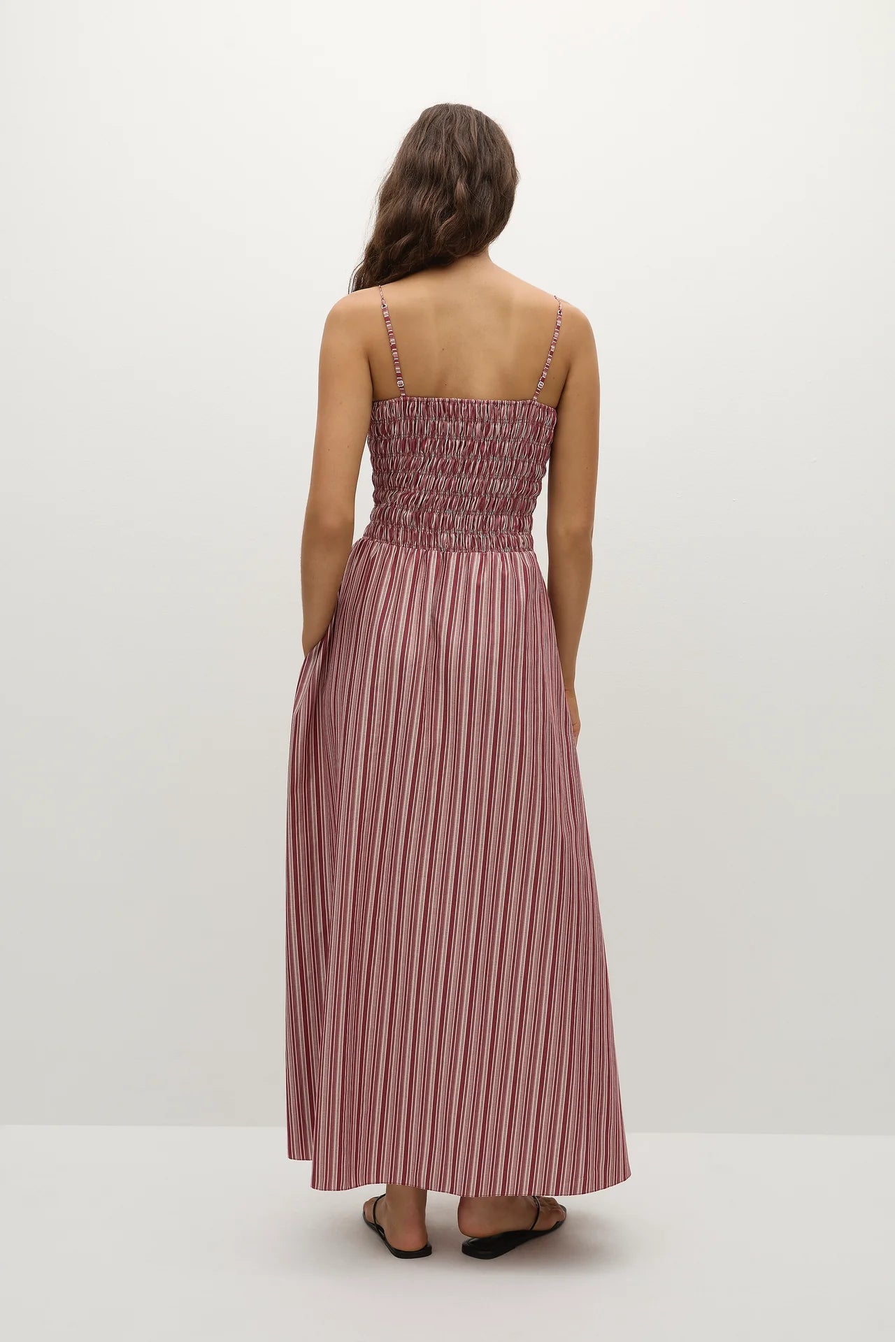 Anniken Maxi Dress - Burgundy Stripe