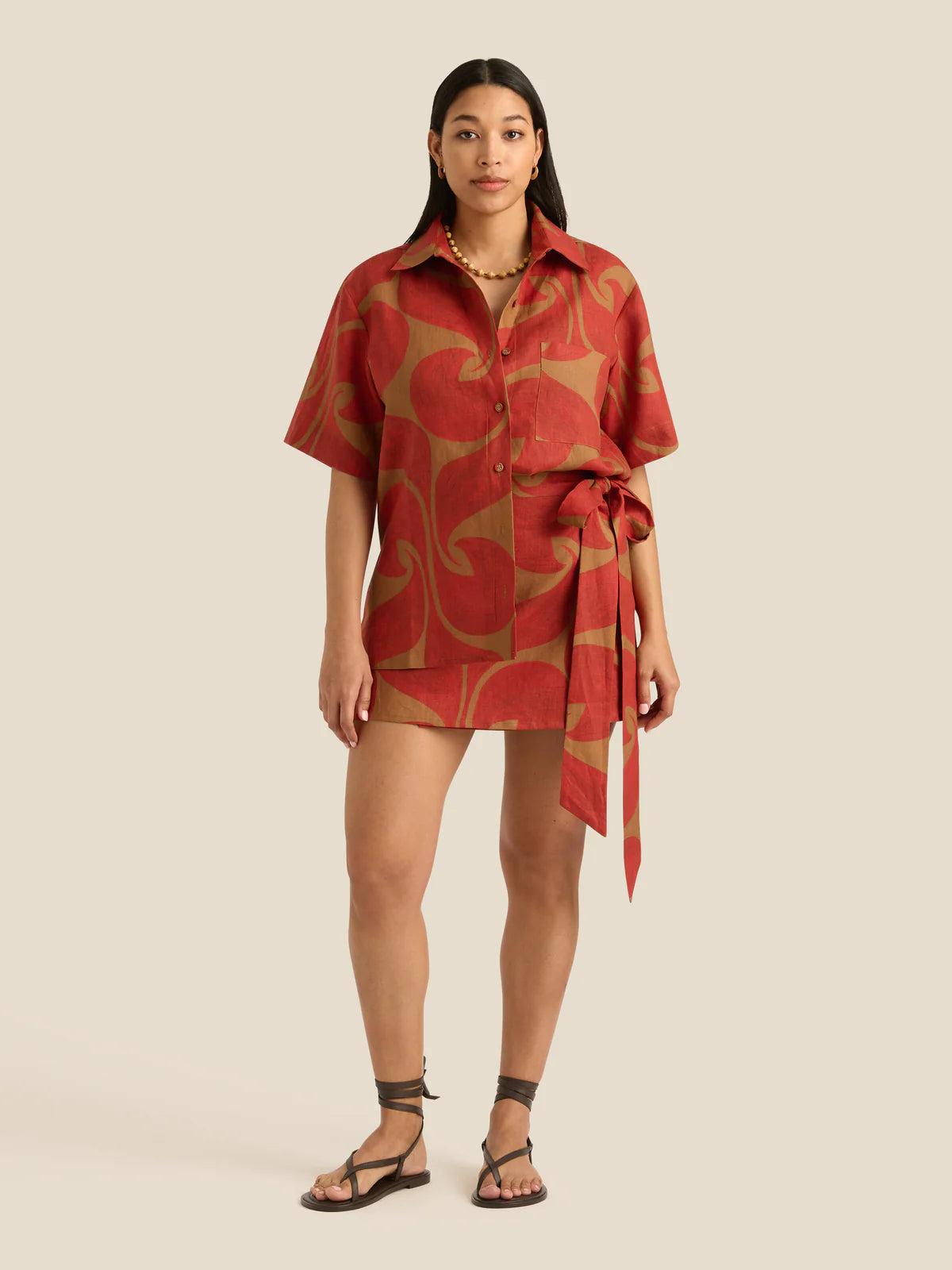 Darcy Shirt- WAVE SPICE