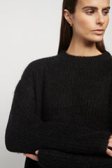 SMITH ALPACA WOOL KNIT - BLACK