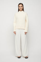 LEIGH WIDE LEG PANTS - WHITE