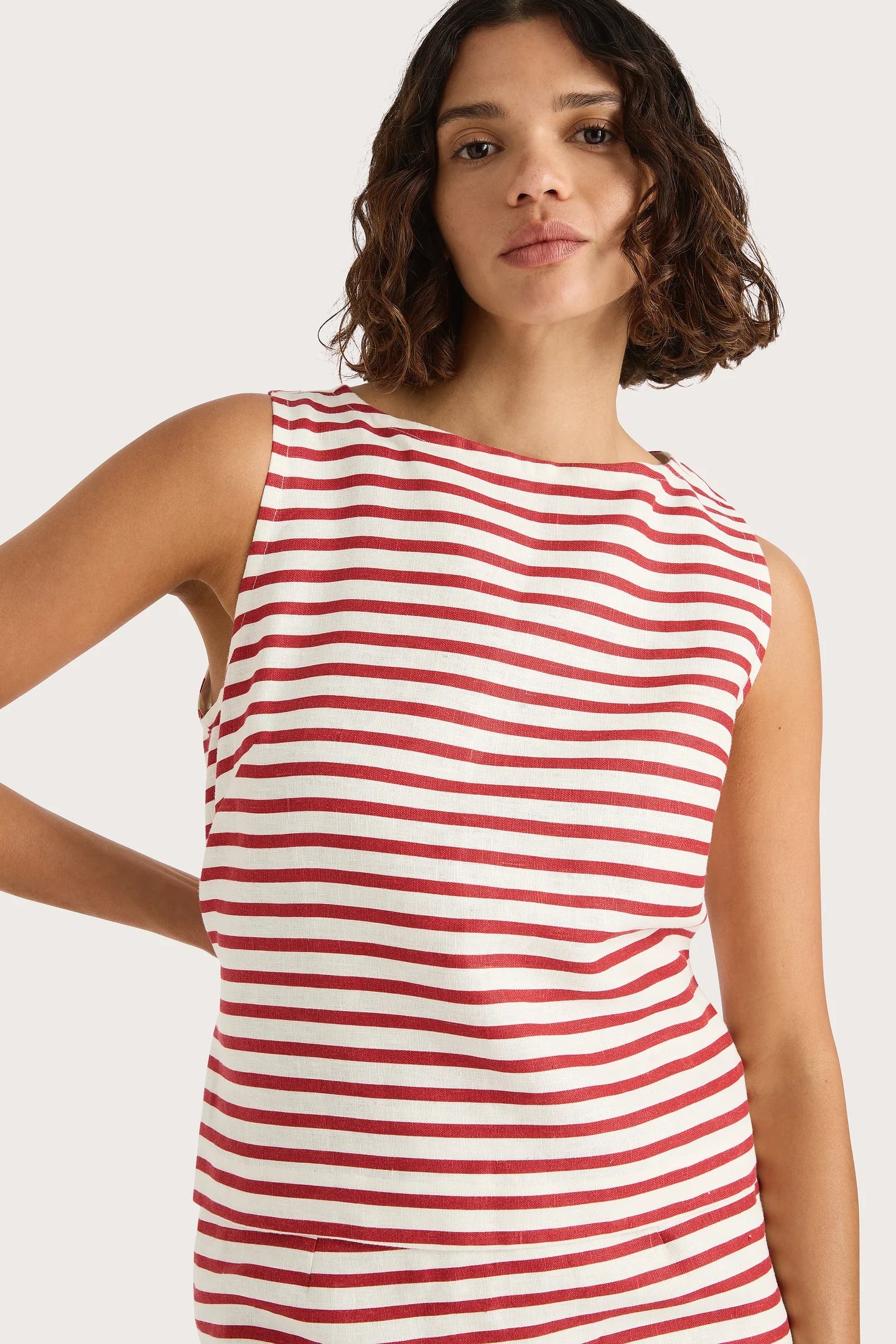 Kelly Top Breton Stripe Red