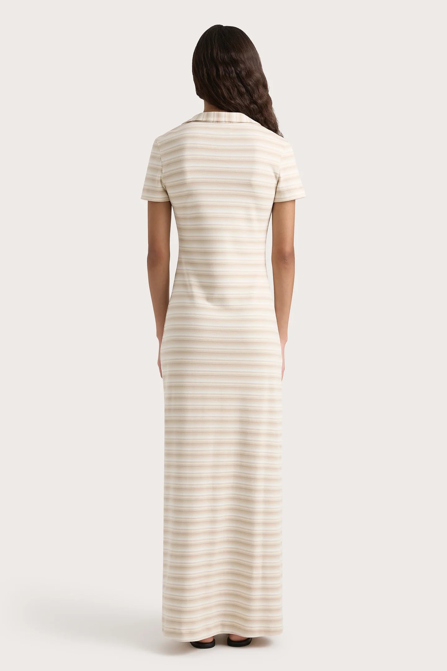 Tiesse Maxi Dress - Cream Stripe