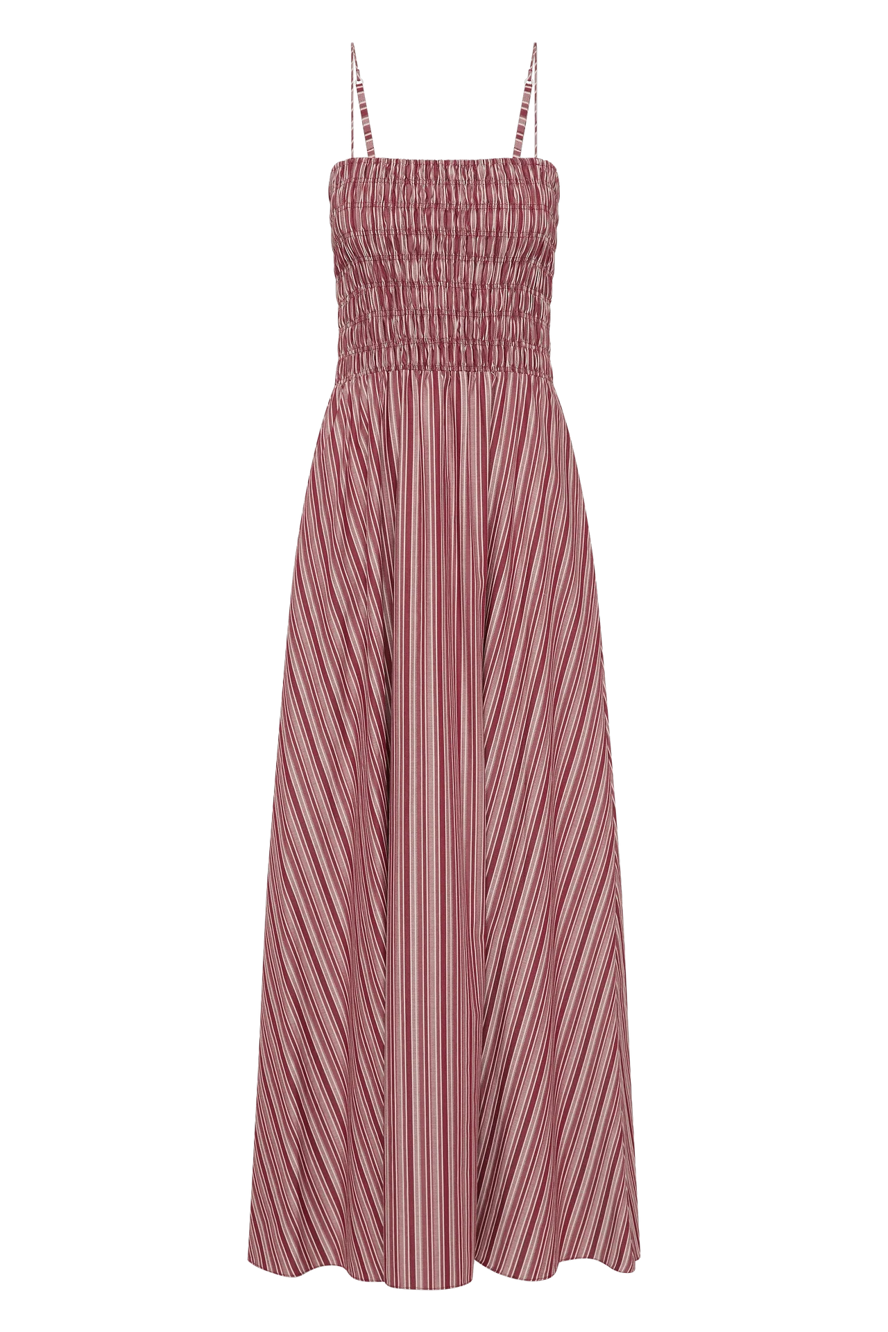Anniken Maxi Dress - Burgundy Stripe