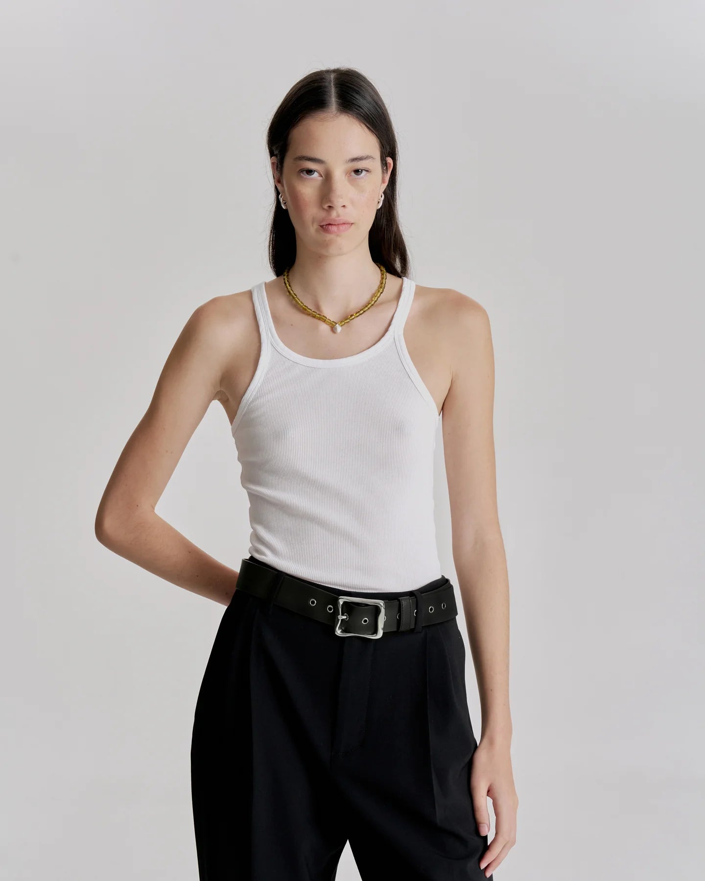 EVERYDAY BUCKLE BELT - BLACK/SILVER