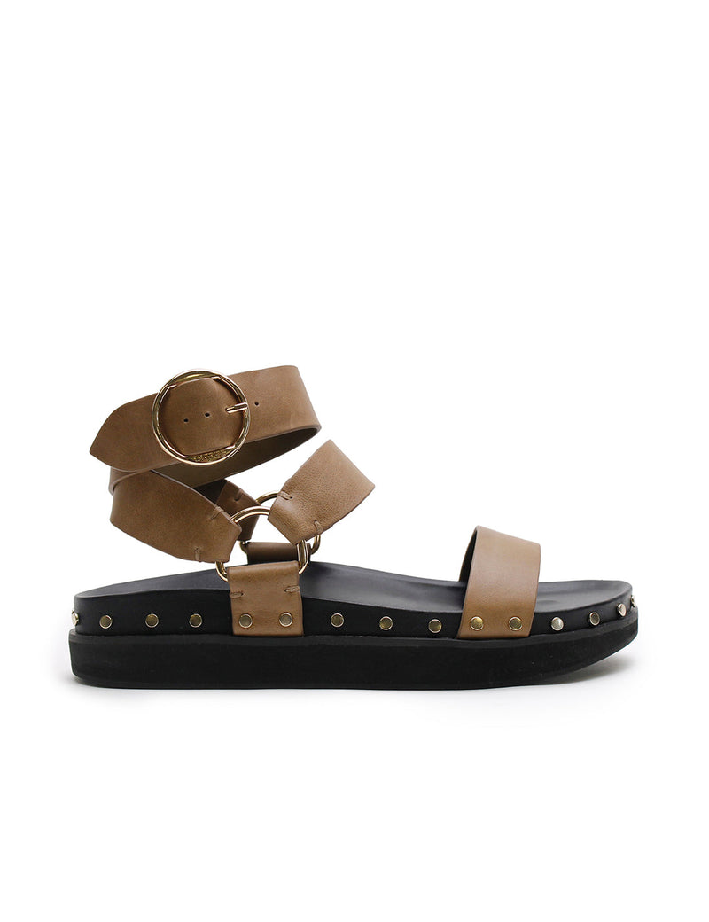 STUDDED SANDAL - OLIVE
