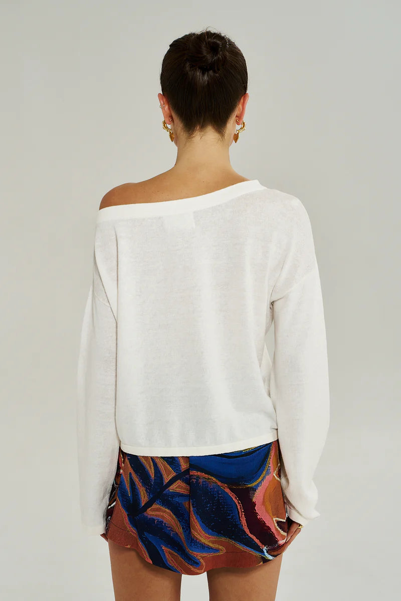 LOLA LS KNIT - VINTAGE WHITE