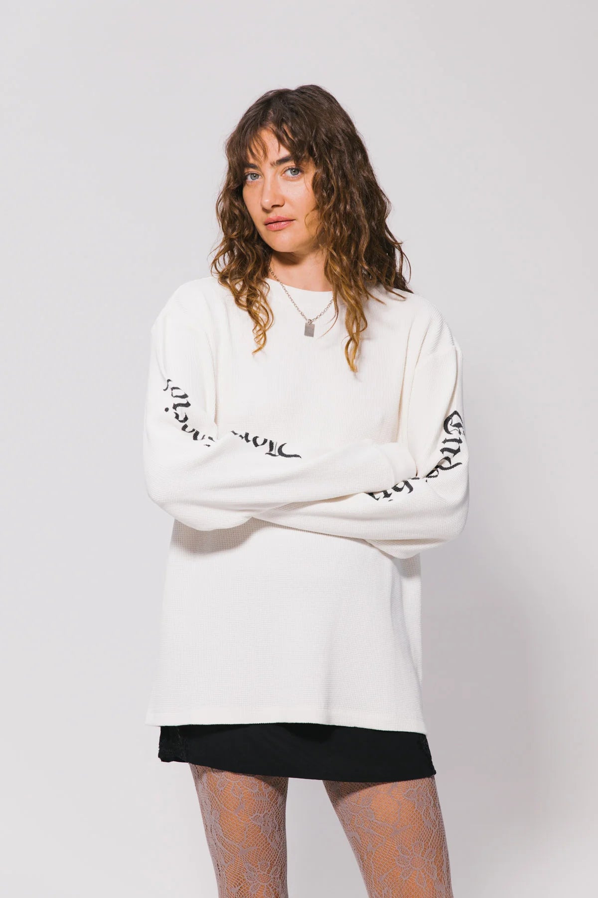Endorphins LS Waffle Tee - Vintage White