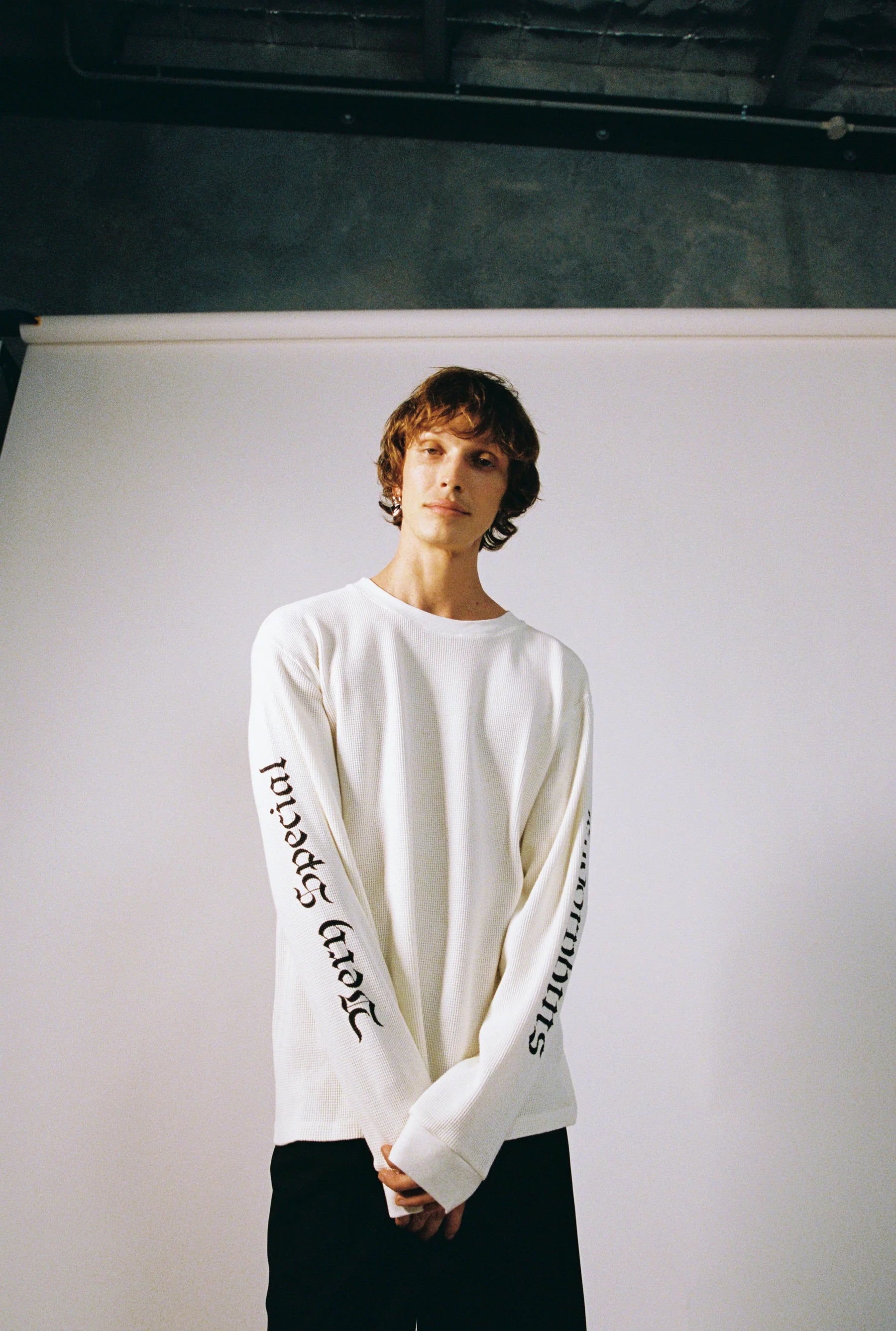 Endorphins LS Waffle Tee - Vintage White