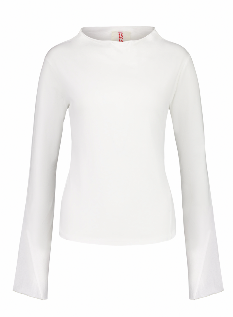 LONG SLEEVED COTTON TOP - WHITE