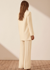 IRENA DROP LAPEL SIDE SPLIT BLAZER - RICE