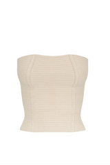 EVE PANELLED TUBE TOP - BONE