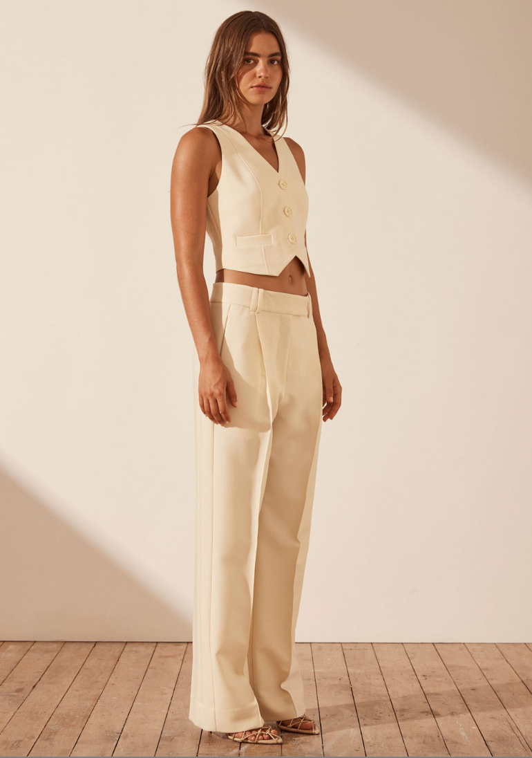 IRENA LOW RISE SLOUCH PANT - RICE