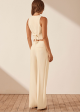 IRENA TAILORED FITTED VEST - RICE