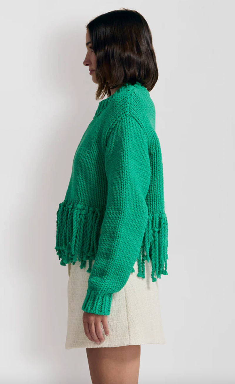 VERDE FRINGE KNIT - EMERALD