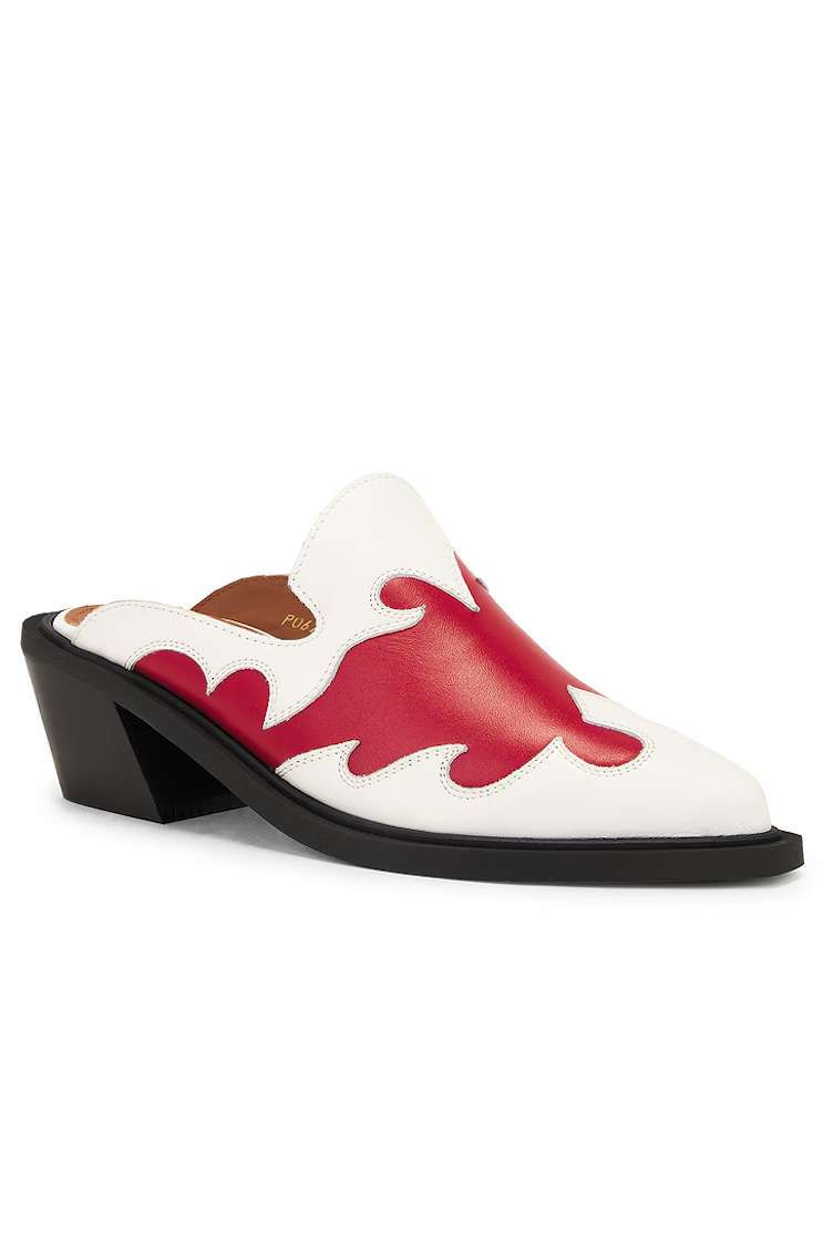 WESTON LEATHER MULE - BICOLOR RED CREAM
