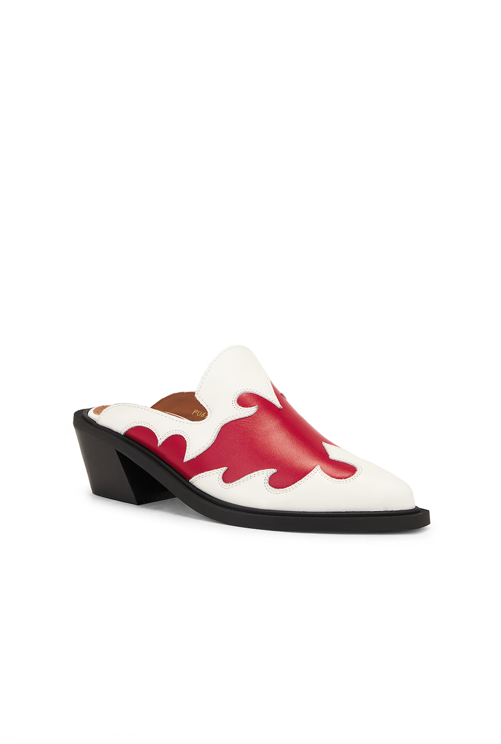 WESTON LEATHER MULE - BICOLOR RED CREAM