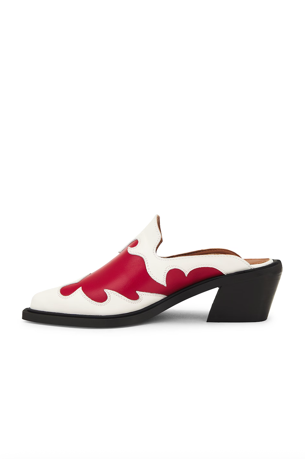 WESTON LEATHER MULE - BICOLOR RED CREAM