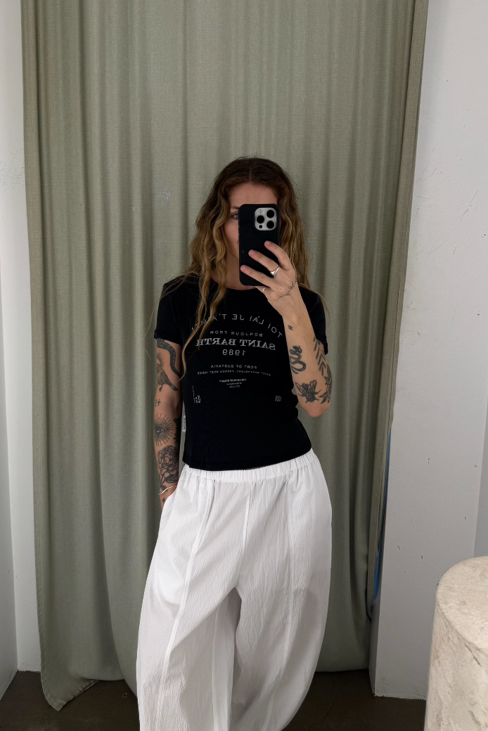 Saint Barth 89 Baby Tee - Black Snow