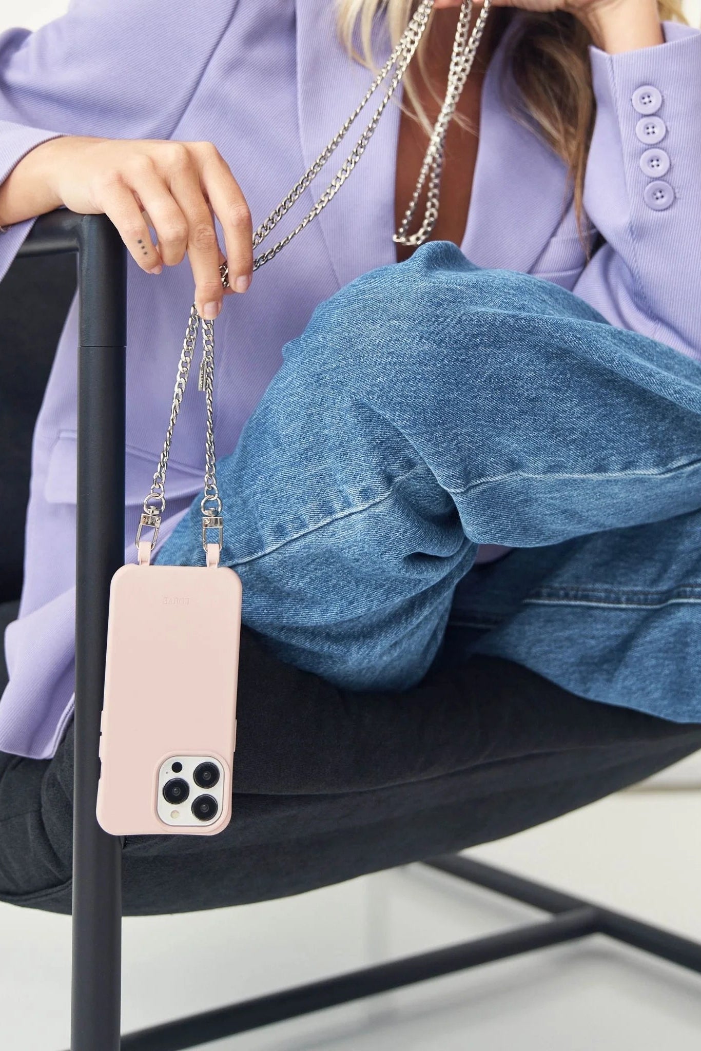 Ava Silver-Plated Crossbody Phone Chain