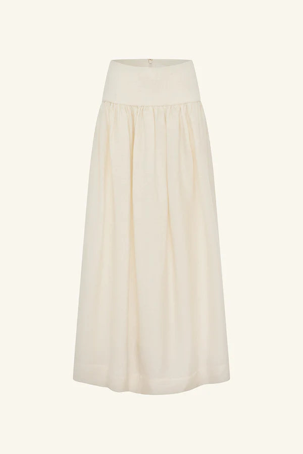 Jasper Linen Blend Maxi Skirt - Resin