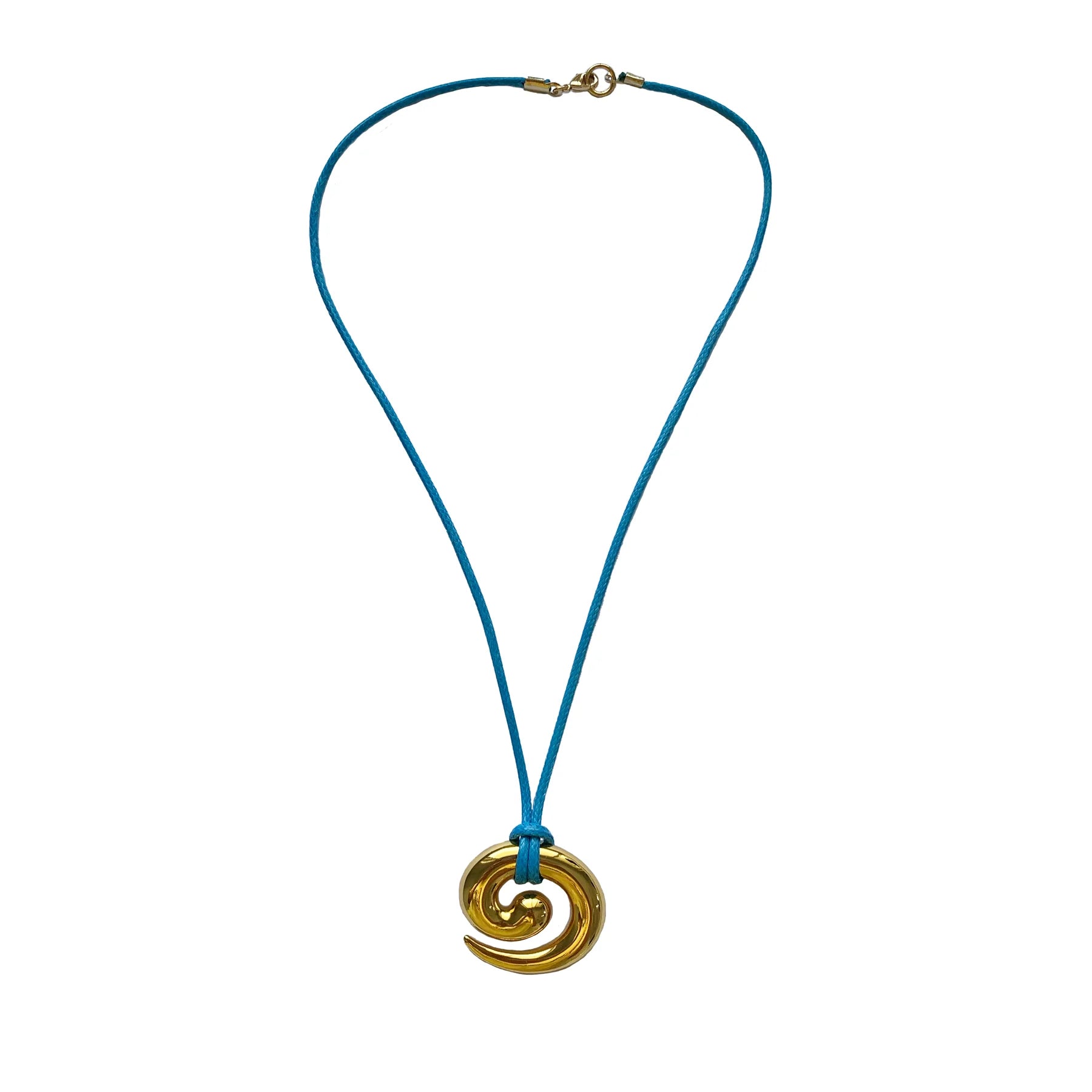 GOLD SWIRL NECKLACE - BLUE