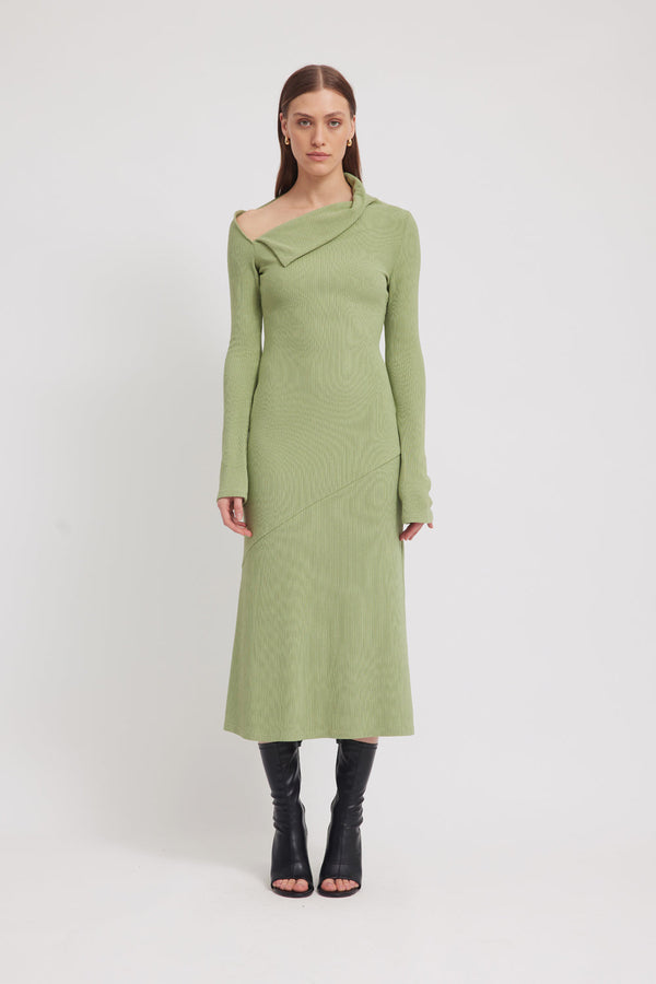 DELIA DRESS - ALOE GREEN