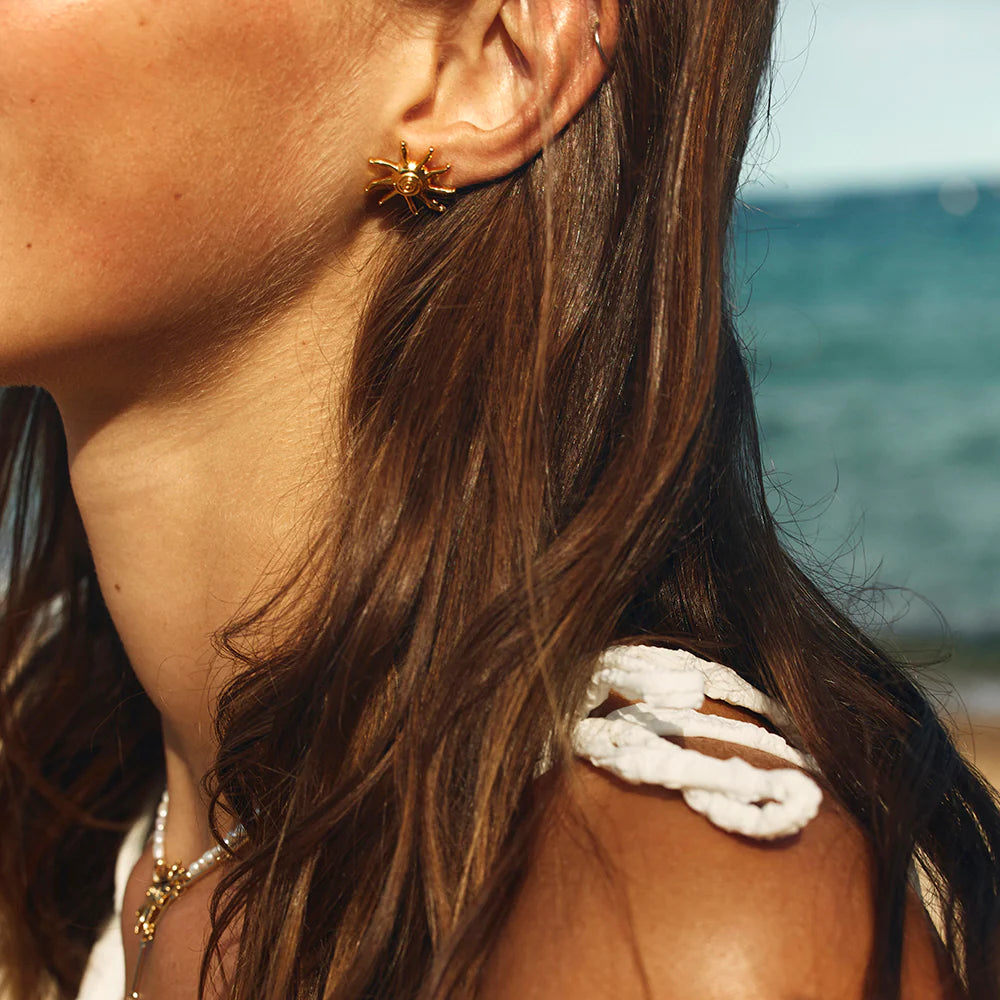 TANGALOOMA SUN STUD EARRINGS- GOLD