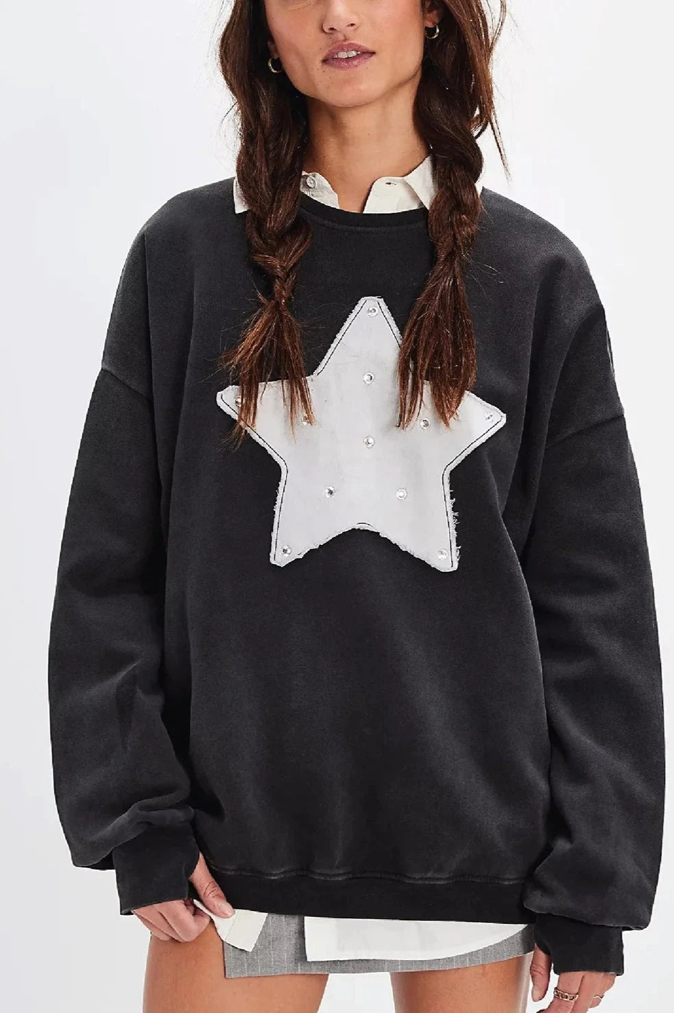 Rhinestone Star - Jump Jumper - Black Snow