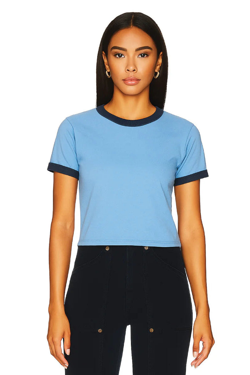 Essentials - Perfect Ringer Tee - Chambray & Navy Snow