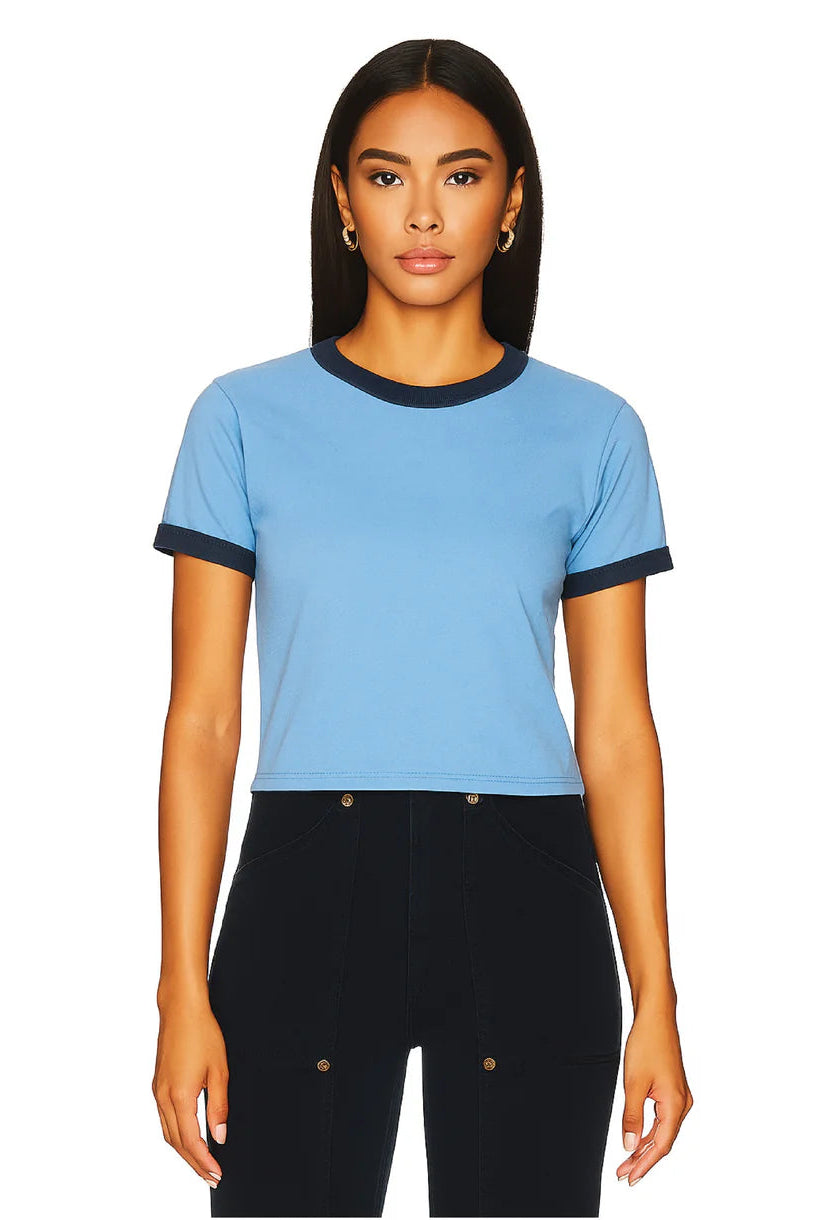 Essentials - Perfect Ringer Tee - Chambray & Navy Snow