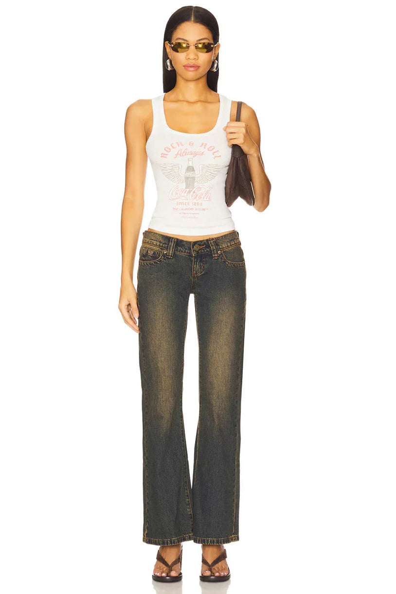 Coca Cola Rock & Roll - Rib Tank - White