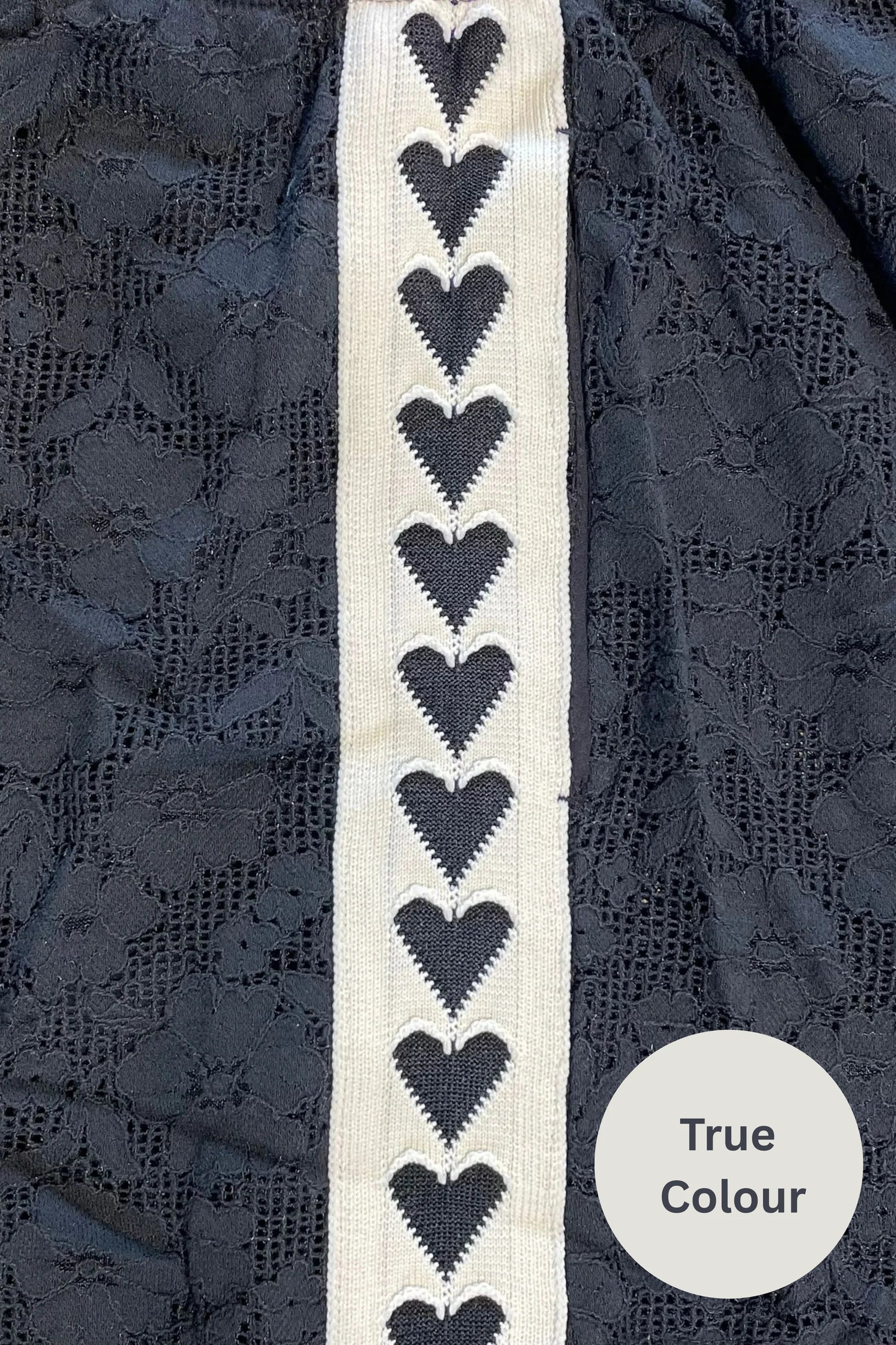 RAVING HEART LACE PANTS - BLACK