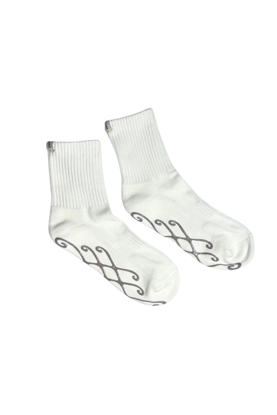Grip Sock - White Hearts