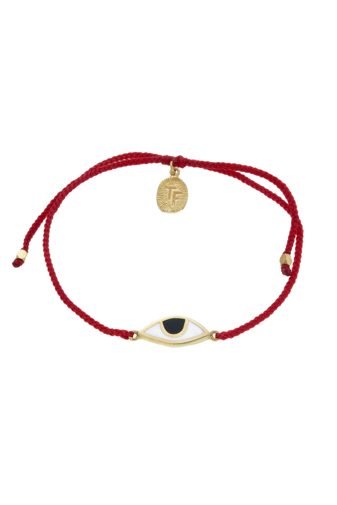 EYE PROTECTION BRACELET - RED WITH BLACK EYE - GOLD