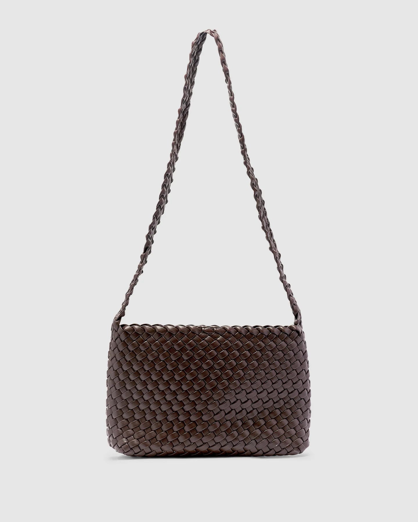 LUCA WOVEN CROSSBODY - CHOCOLATE