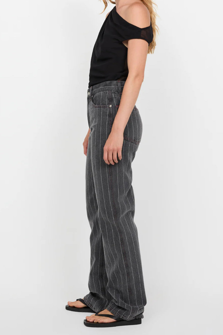 GALE JEAN - Silver Grey Pinstripe