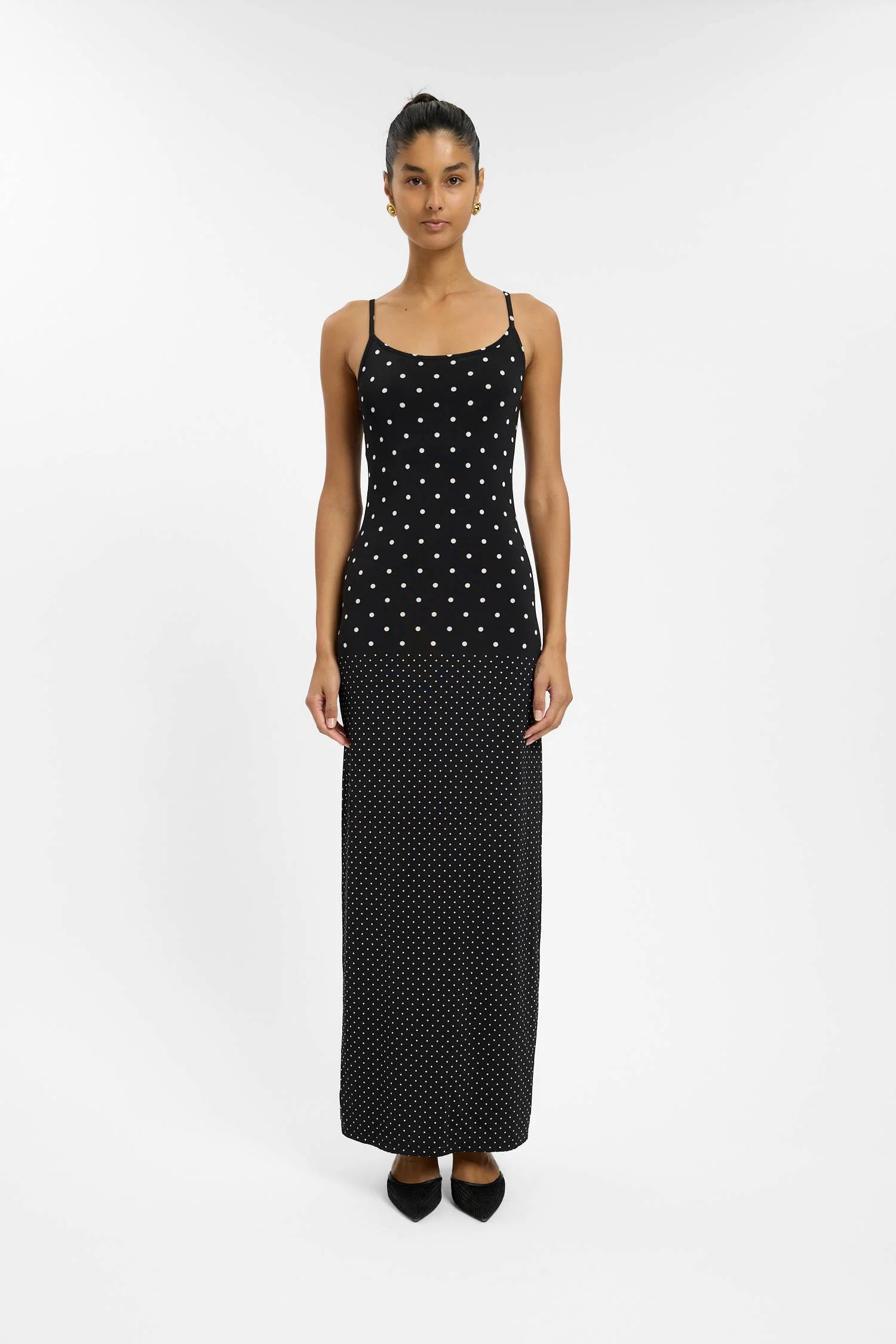 Slip Dress - Black Polka