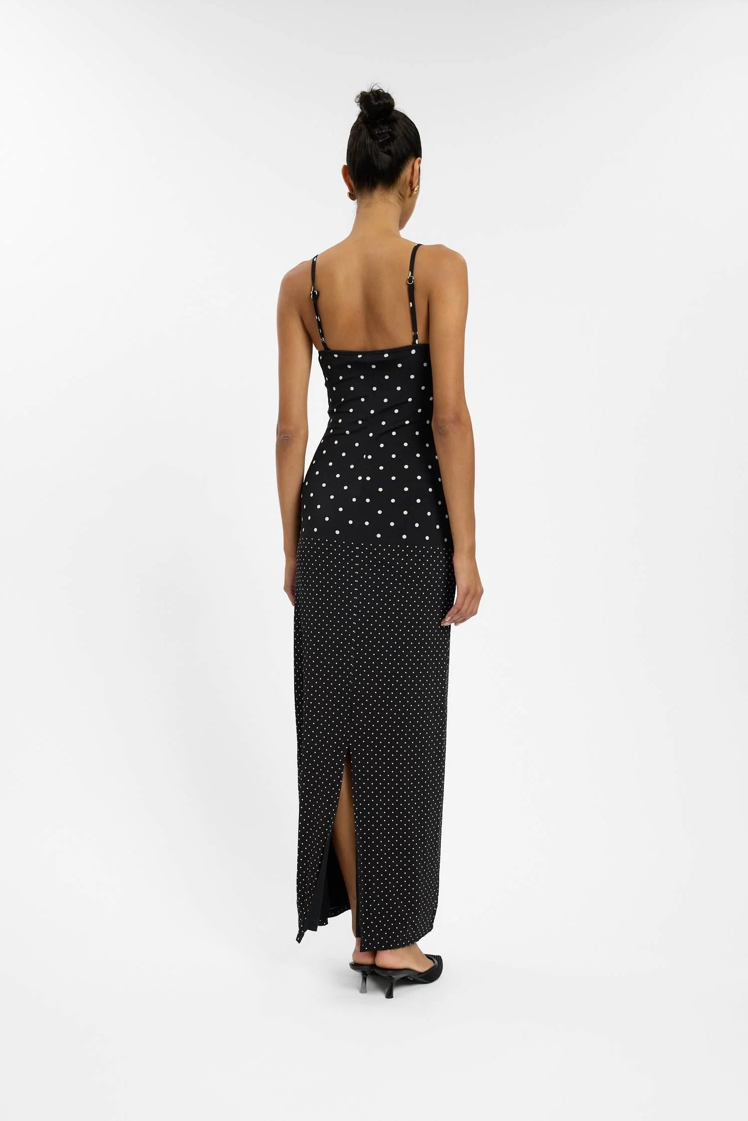Slip Dress - Black Polka