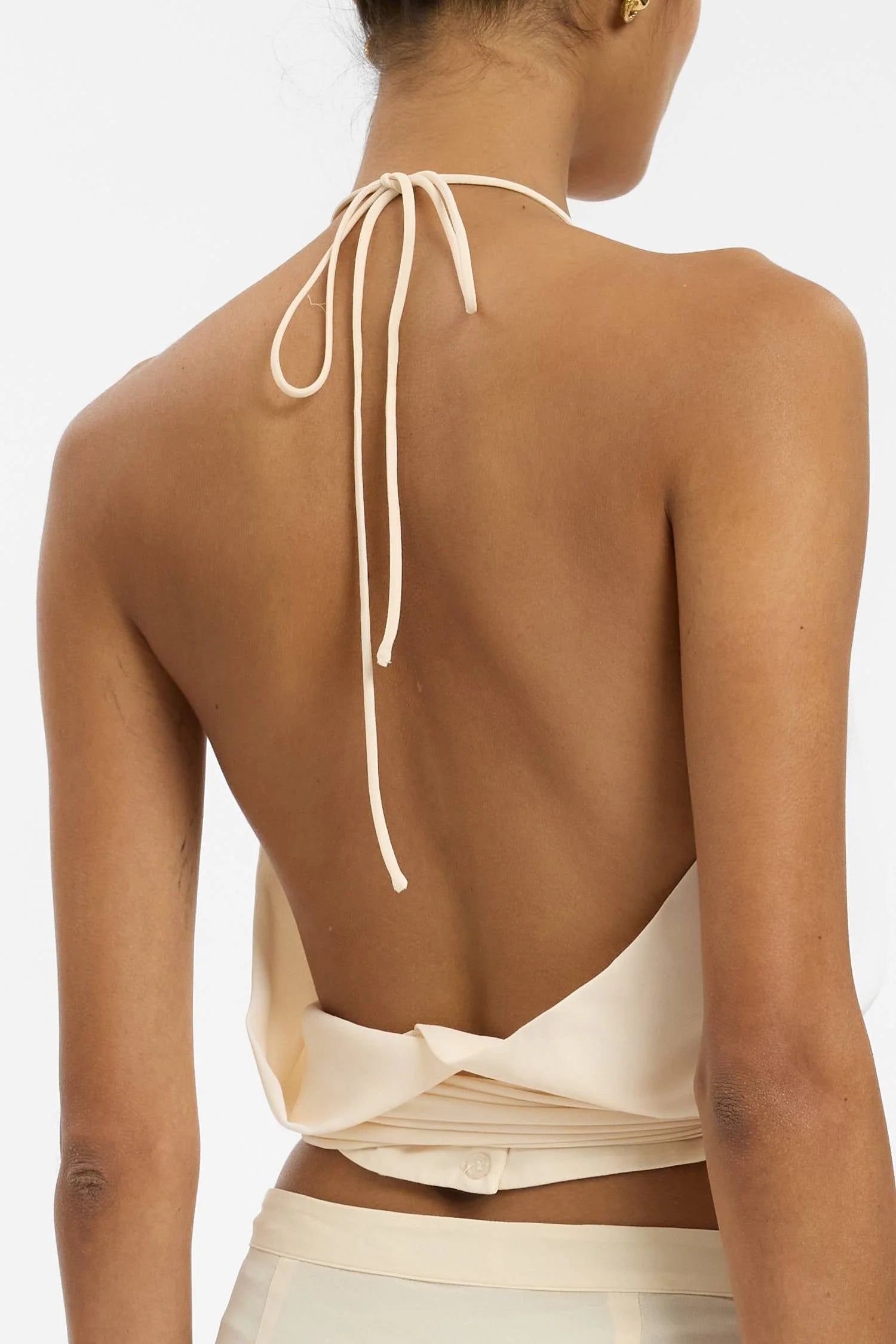 Draped Halter Top - Ivory