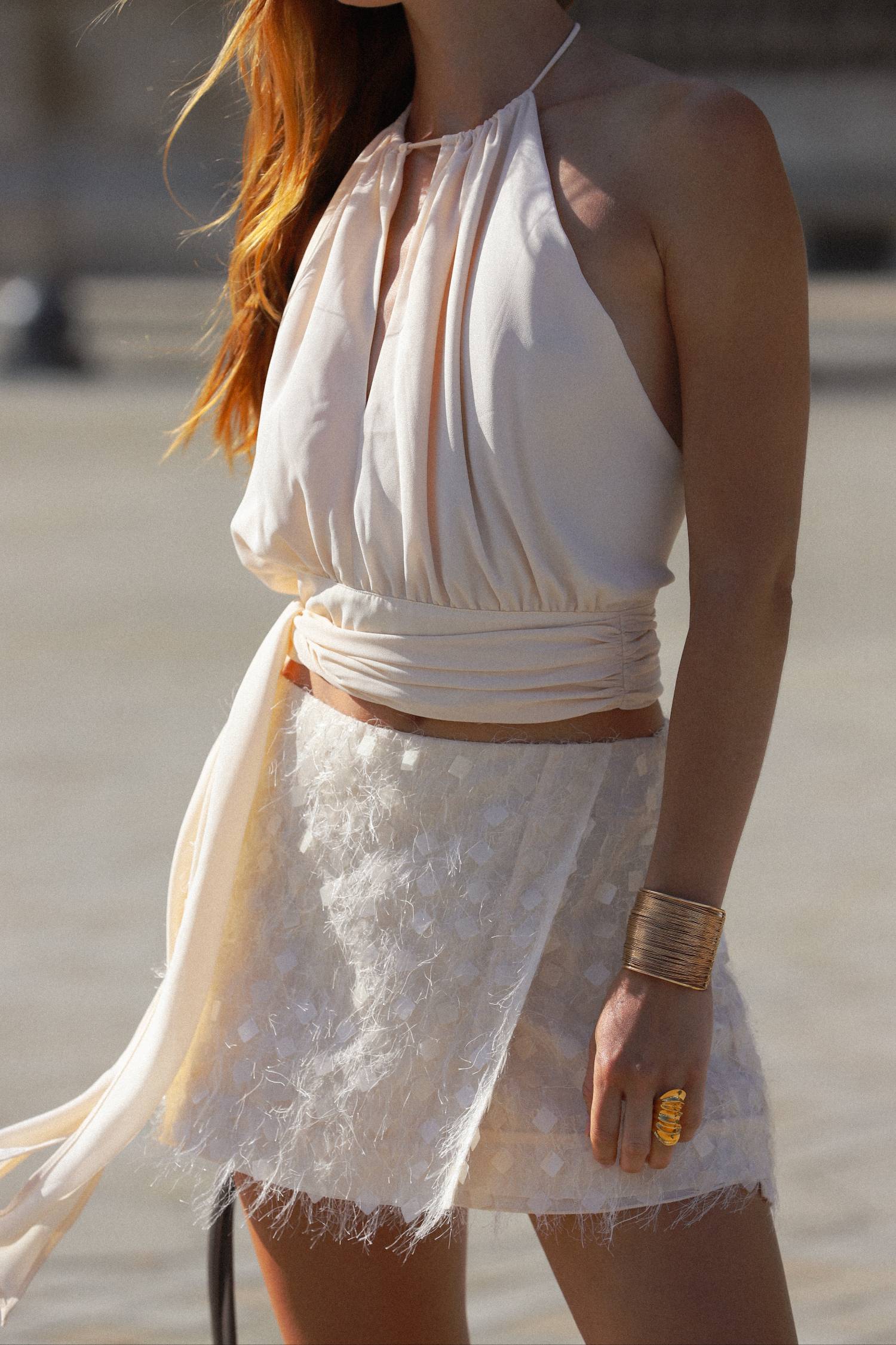 Draped Halter Top - Ivory