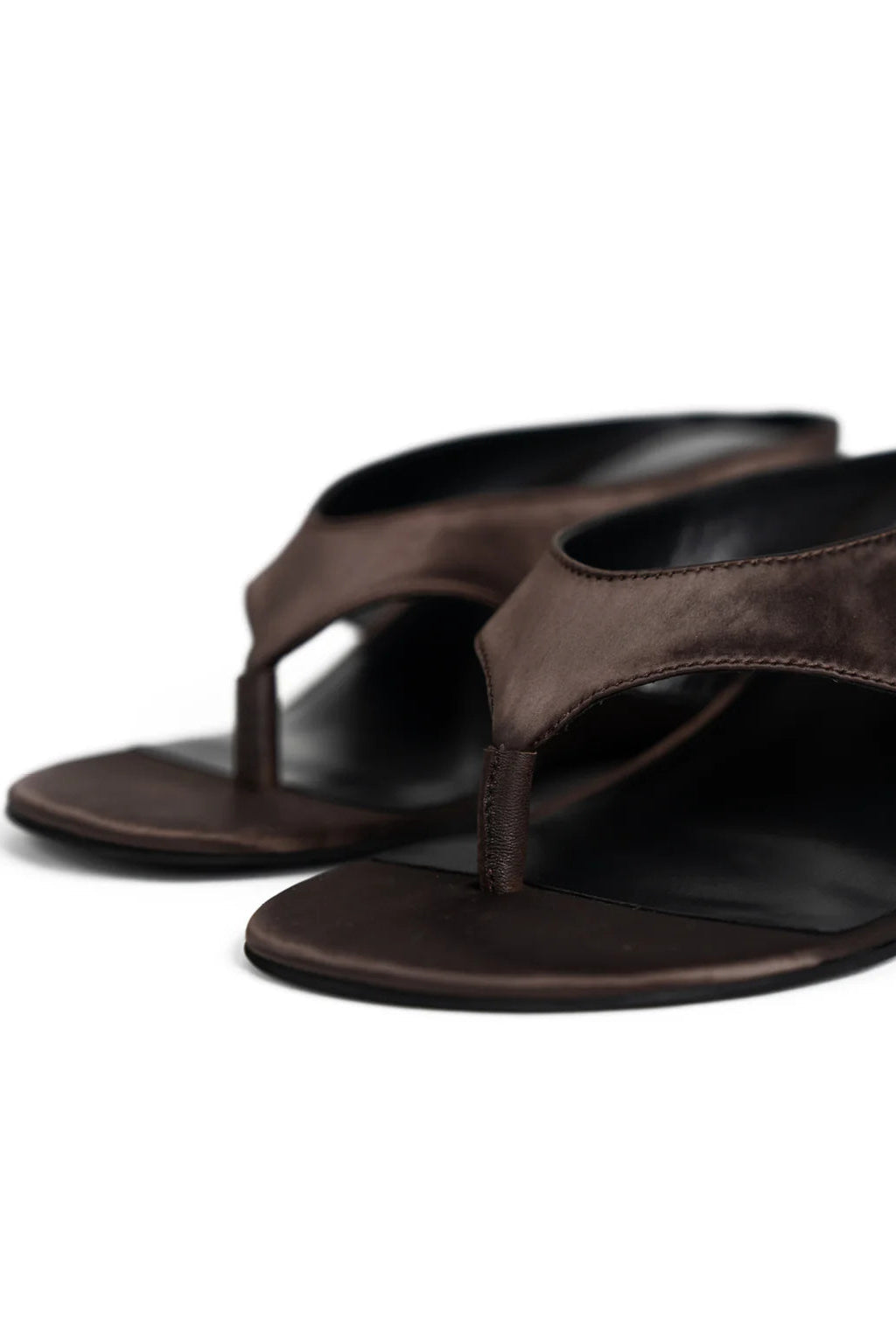 Wedge Thong - Brown Satin