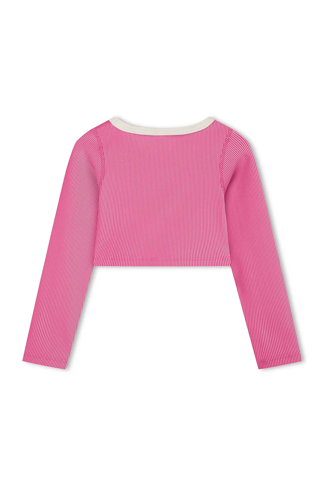 MINI STRIPE RIB CROP RASHIE - SHELL PINK
