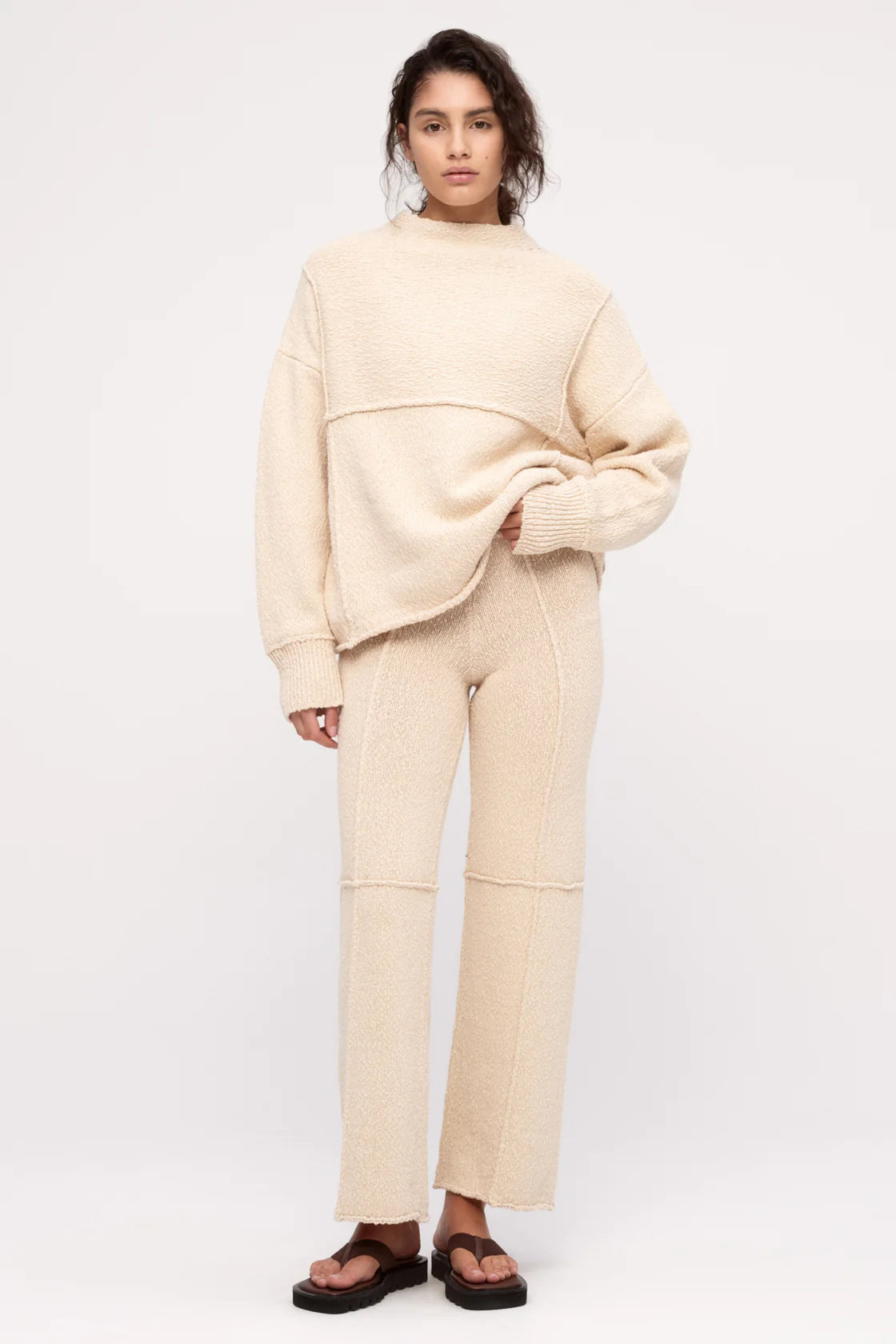 Boucle Knit Jumper - Coconut