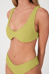OLIVE CORD TOWELLING CURVE BRIEF