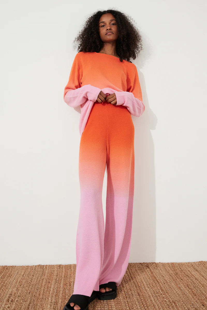 PINK OMBRE MERINO BLEND KNIT PANT