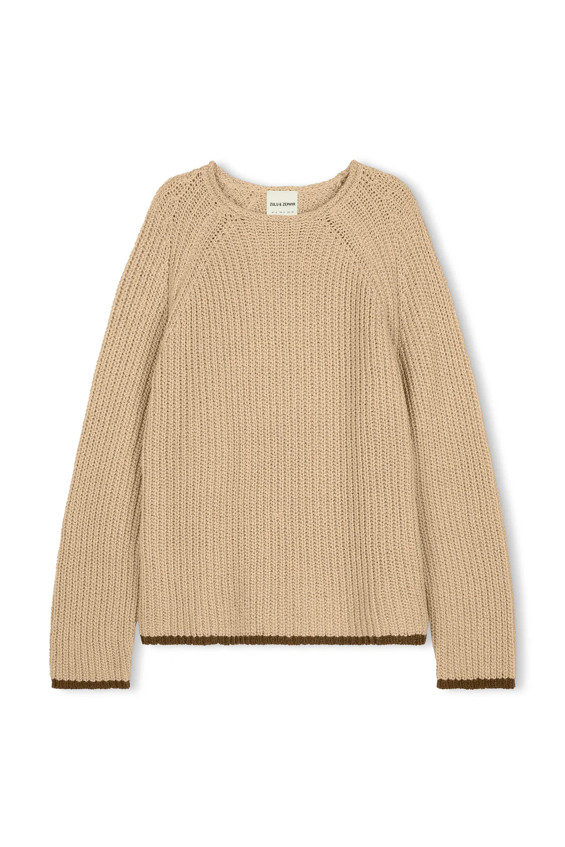 SAND CONTRAST RIB KNIT JUMPER